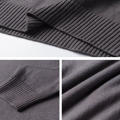 Korean Fashion Autumn Winter Sweaters Men Pullovers Fleece Turtleneck Knitted Sweatshirt Warm Bottoming Shirts