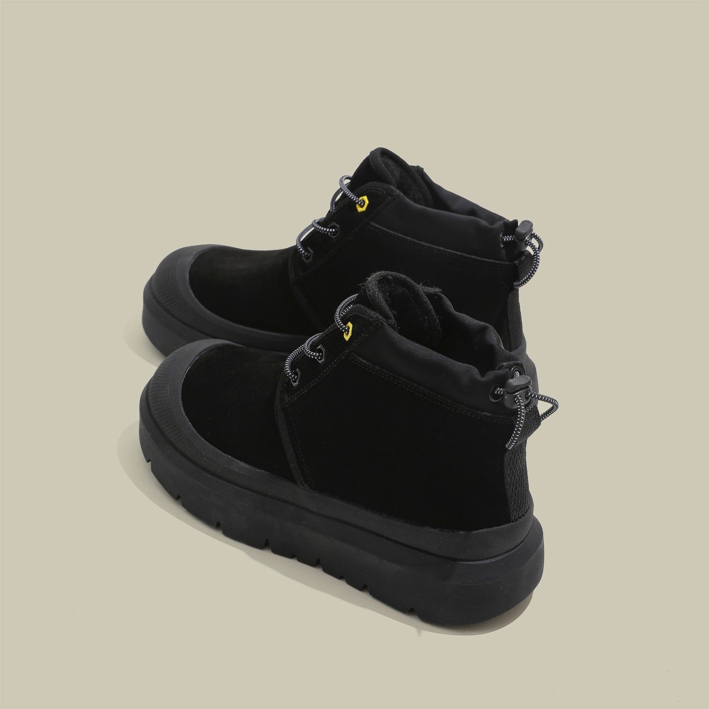 Fujin 4cm New Synthetic Suede Genuine Leather Spring Autumn Ankle Booties Chunky Sneakers High Brand Big Size Plush Women Shoes