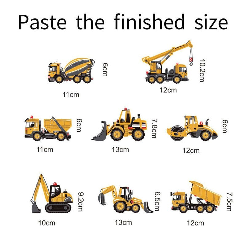 Height Stickers Construction Vehicle Tower Crane for Kids Room Kindergarten Baby Measuring Height Ruler Wall Stickers Boys Gift