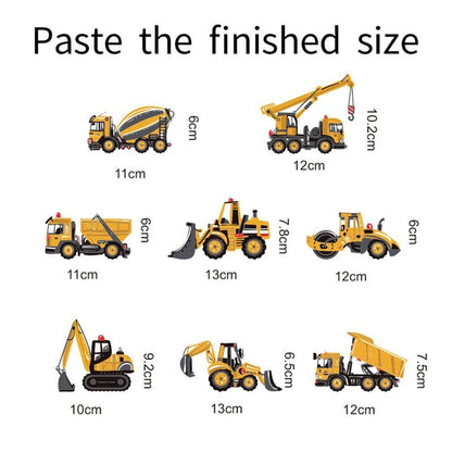 Height Stickers Construction Vehicle Tower Crane for Kids Room Kindergarten Baby Measuring Height Ruler Wall Stickers Boys Gift