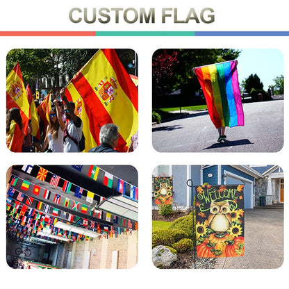 Custom Flag 3x5FT  Banner - Print Your Own Logo/Design/Words - Vivid Color, Double Stitched - 100D Polyester with Brass Grommets