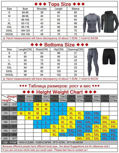 Thermal Man Underwear Set Soild Color Compression T Shirt Leggings Yoga Sets Fitness Sports Suits Men Clothing Gym Running Kit