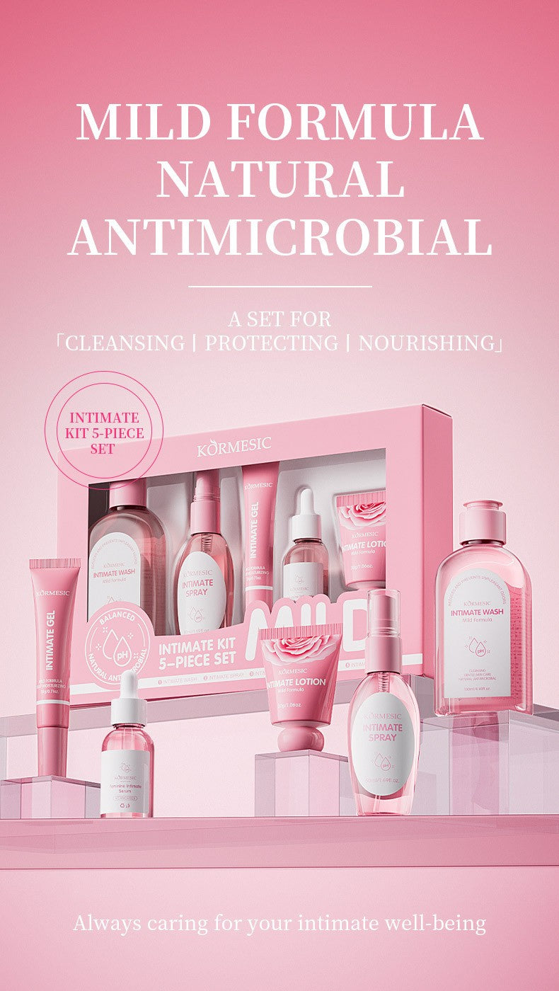 5 unidades/conjunto KORMESIC Kit de cuidados íntimos femininos diário, rotina de pele, lavagem de beleza, banho, clareamento, delicado, suave