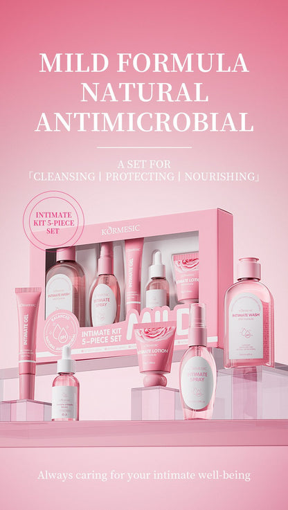5 unidades/conjunto KORMESIC Kit de cuidados íntimos femininos diário, rotina de pele, lavagem de beleza, banho, clareamento, delicado, suave