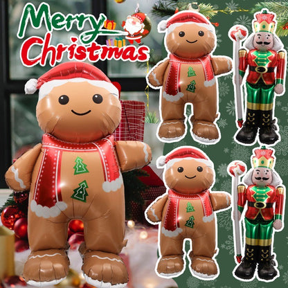 Large Christmas Standing Balloons Christmas Aluminum Film Balloon Santa Claus Snowman Balloon for New Year Xmas Party Home Decor