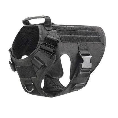 Coleira Peitoral Tática para Cães com Alça e Bolsas Molle para Cães de Porte Médio e Grande, Colete Militar de Treinamento para Pets, Coleira Ajustável para Cães de Serviço