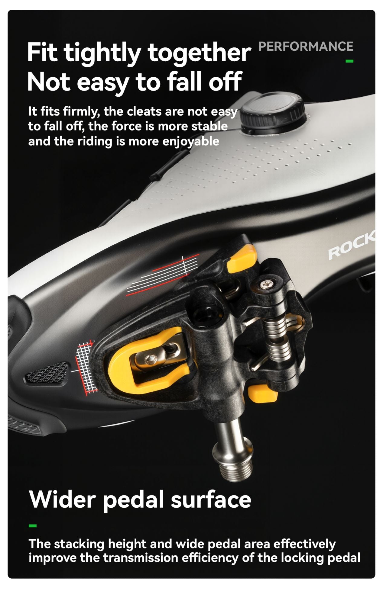 ROCKBROS Bicycle Pedals Lightweight Carbon Fiber Self-Locking Pedals With Cleats SPD Waterproof Sealed Bearing Road Bike Pedals