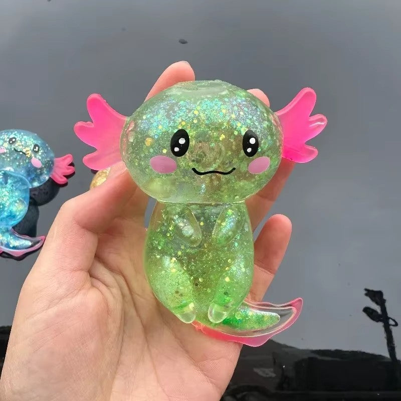 Glitter Salamander Maltose Fidgets Toys Squishy Malt Sugar Stretchy Axolotl Fun Squeeze Birthday Supplies Anti-Anxiety Gifts