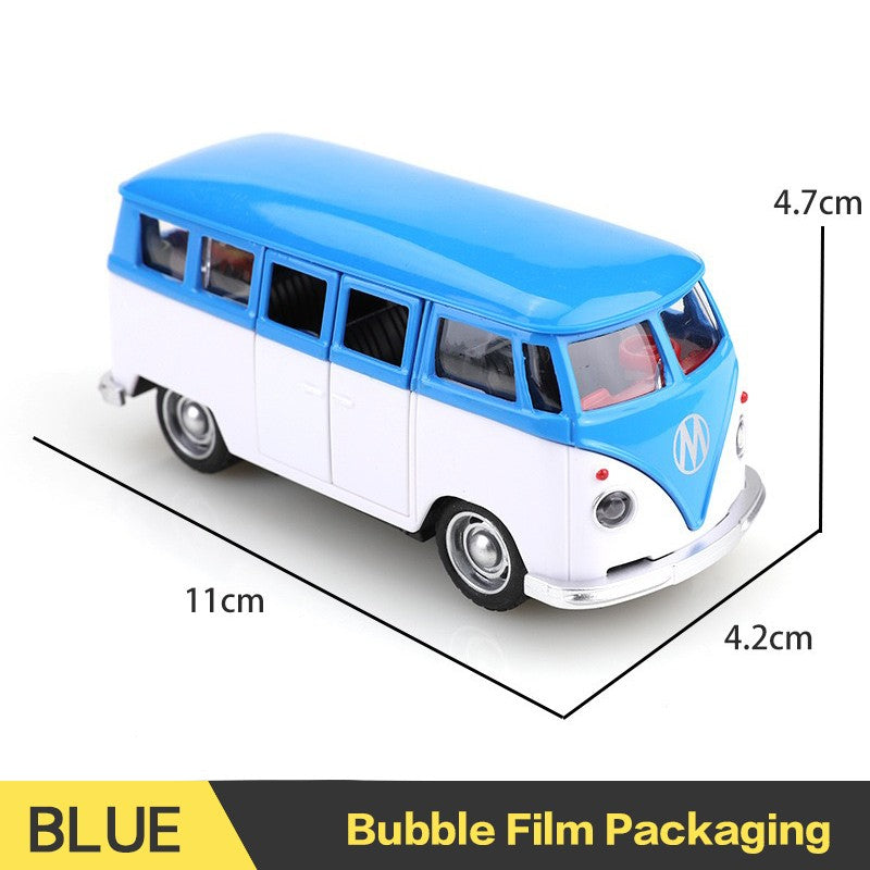 1:38 Alloy Diecast Volkswagen T1 Vintage Van Car Model Classic Pull Back Miniature Vehicle Replica For Collection Gift for Kids