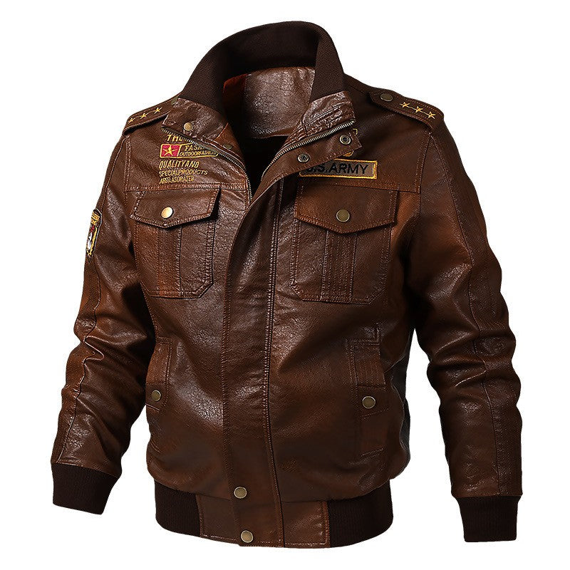 American workwear jacket, pilot tactical leather jacket, men's spring and autumn motorcycle suit, men's leather jacket M-6XL