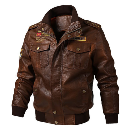 American workwear jacket, pilot tactical leather jacket, men's spring and autumn motorcycle suit, men's leather jacket M-6XL