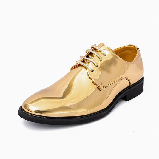Luxury Silver Man Patent Leather Shoes Large Size 38-50 Party Dress Wedding Shoes Men Pointed toe Leather Shoes Designer Oxford