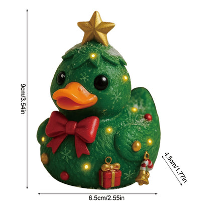Creative Christmas Cute Duck Ornaments Xmas Festive Home Party Decoration Resin Lovely Gift For Home Office Tabletop Ornament