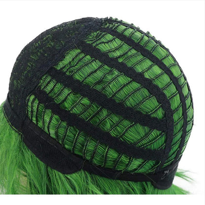 HAIRJOY Peruca Sintética Verde Cosplay Fofa Curta Encaracolada Anime Halloween para Mulheres Homens