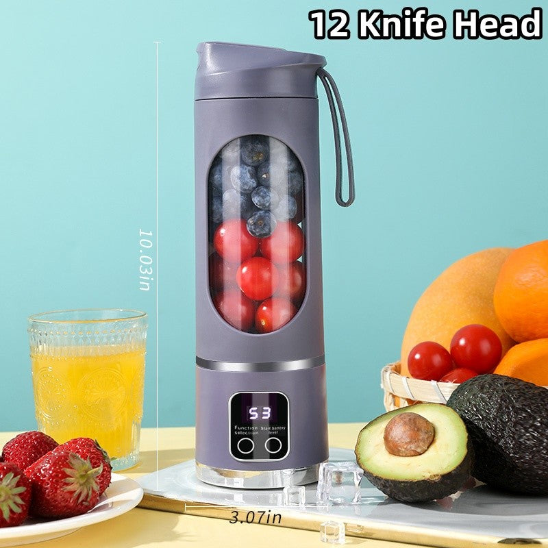 2025 Novo Carregamento Doméstico MINI Triturador de Gelo Elétrico Potente Motor 450ML Grande Capacidade Copo de Suco com Display Digital