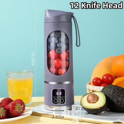 2025 Novo Carregamento Doméstico MINI Triturador de Gelo Elétrico Potente Motor 450ML Grande Capacidade Copo de Suco com Display Digital