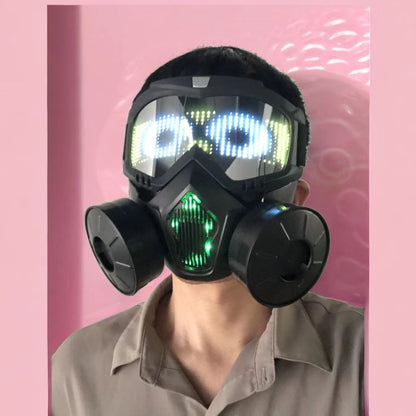 Simulated Anti-virus Led Mask With Bluetooth Programmable Scrolling Text Animation Display Halloween Carnival Party Decorative