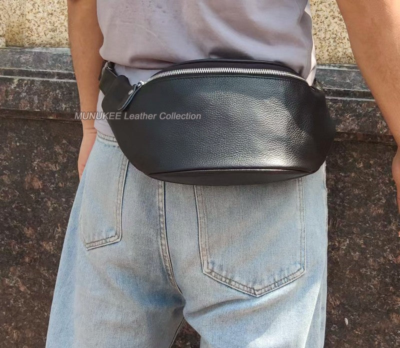 Fashion Genuine Leather waist bag for men fanny pack Leather belt bag waist pack bum bag money belt waist pouch molle pochete