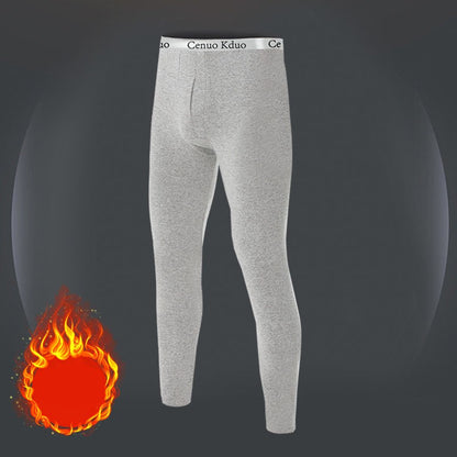 2024 New  Thermal Underwear Men Thin Fleece Leggings Elastic Underpants Solid Color Render Pants Slim Men Clothing Soft
