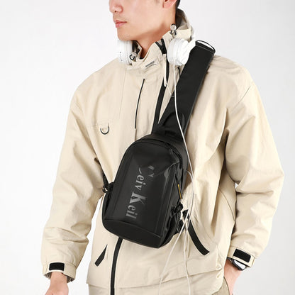 Men's Stylish Chest Pack Convertible Outdoor/Daily Messenger Bag Multi-Position Shoulder Strap  Waterproof Design
