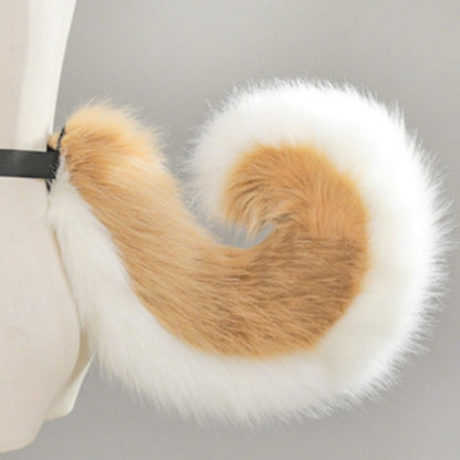 2025 New Halloween Simulated Furry Dog Ear Hairband Lolita Realistic Tail Set Cute Animal Plush Dog Tail Cosplay Props