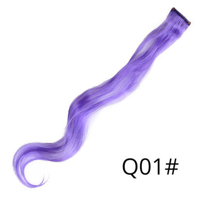 Apliques Sintéticos Presilha de Uma Peça Extensões de Cabelo Arco-Íris Cabelo Sintético Liso Peças de Cabelo de 45cm Longo Ombré Rosa Roxo Vermelho Azul