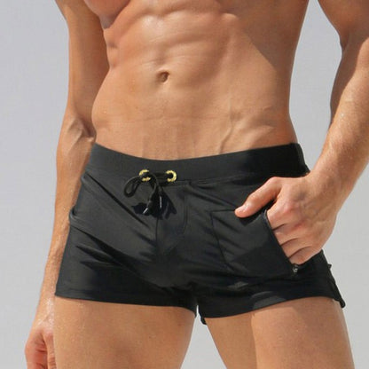 ALSOTO New Board Shorts Men Swimwear Swimsuits Shorts Men Breathable Men's Swimsuits Trunks Boxer Briefs Sunga SwimSuits