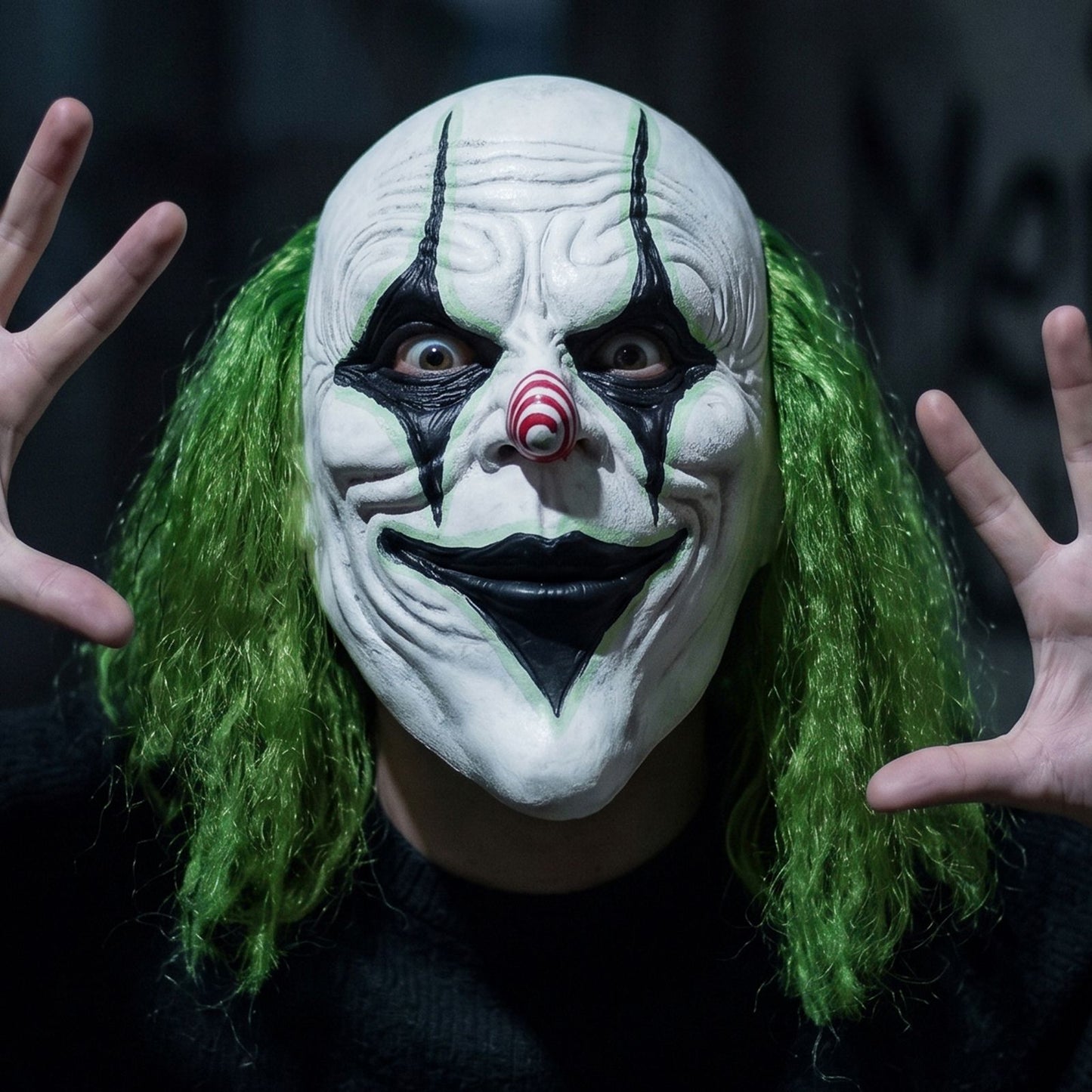 Horror Clown Mask Cosplay Prop Latex Mask, Carnival Novelty Mask, Suitable for Themed Parties, Prank Costumes, Halloween Dance Performances, Etc