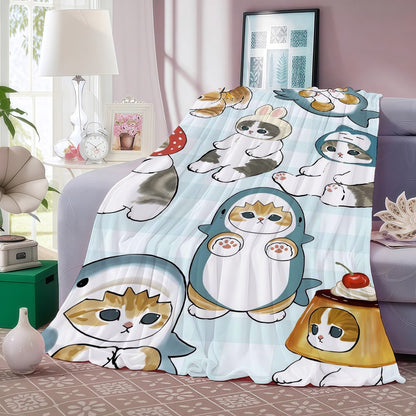 Cartoon cute M-MoFusand Blanket For Sofa Office Bed Plane Travel Sleep Read Relax Camping Soft And Warm
