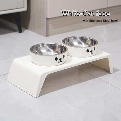Tigelas Elevadas para Cães Suporte Alto com Tigelas Duplas de Aço Inoxidável para Alimentos e Água para Cães e Gatos de Pequeno, Médio e Grande Porte