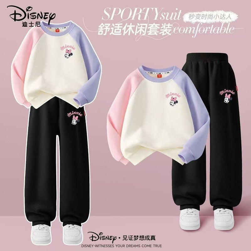Autumn Baby Girls Boys Clothes Set Children Disney Mickey Printing Sweatshirt Top and Pants Bottom 2Pieces Suit Cotton Tracksuit