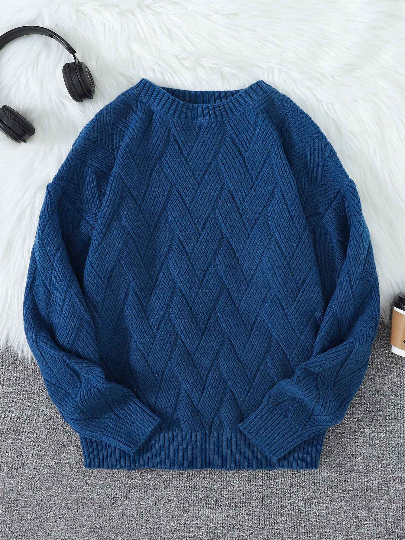 New\Japanese Style Round Neck Couple Sweater Plain Weave Style Casual Versatile Trendyy Men's Long-Sleeved Sweater Top