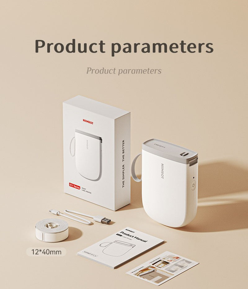 Mini Impressora de Etiquetas Portátil NIIMBOT D11 Nova Versão 300DPI Bluetooth Sem Fio Máquina de Etiquetas Impressora de Adesivos para Cozinha e Crachás