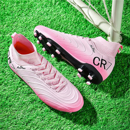 New Men Football Boots Cleats Soccer Shoes Adult Non Slip Outdoor Sport Boys Long Spikes Training Breathable Match Comfortable