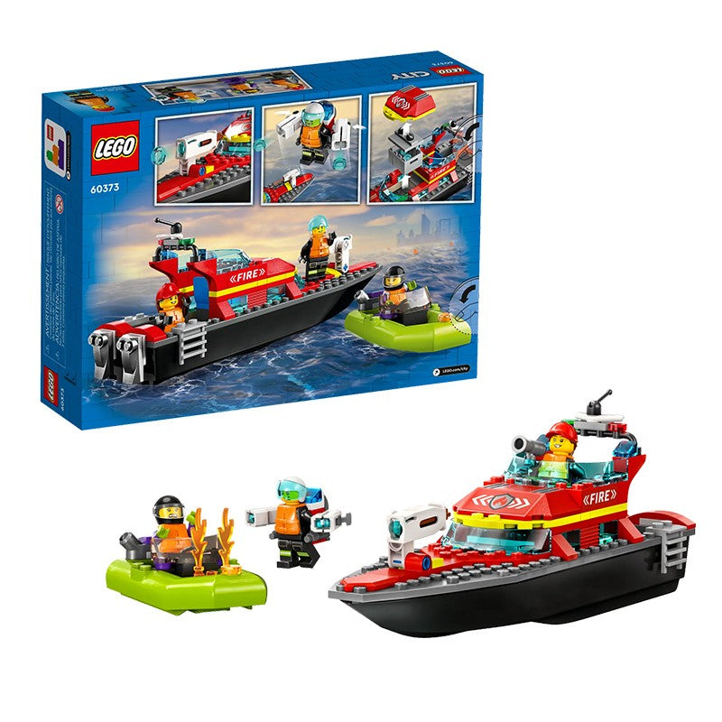 Série Lego City 60374 60373 60411 Navio de Resgate de Incêndio Blocos de Montar de Quebra-Cabeça Brinquedos Infantis Presentes de Natal