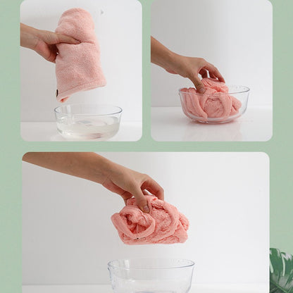 Care Cap with Button Microfiber Hair Towel Super Absorbent Hair Towel Wrap Fast Drying Hair Wraps Women Bathroom Accessories