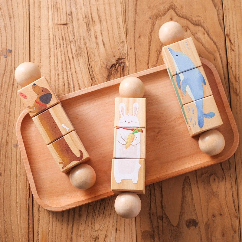 1pc Wooden Montessori Toy Hand bell Toy Baby Mobile Musical Rattle Toy Children Stroller Classic Educational Toys Kid Gifts