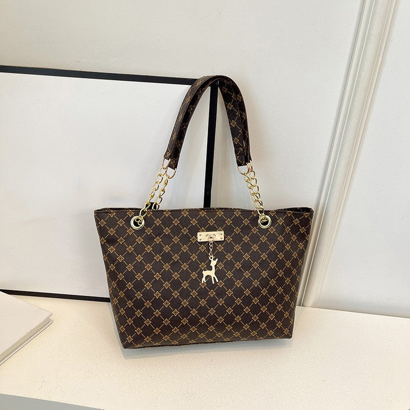 2024 Autumn and Winter New Presbyopic Handbag Shoulder Bag Large Capacity Tote Bag Women's Bag