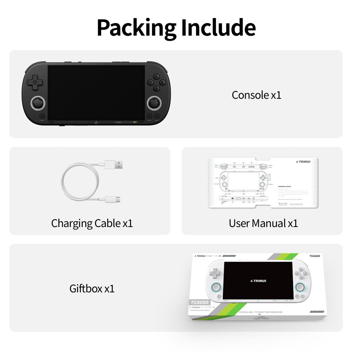 Trimui Smart Pro S TG5050 Handheld Game Console - Best for PSP Game, Octa-core 2.0GHz, 4.96" IPS Display, 5000mAh Battery