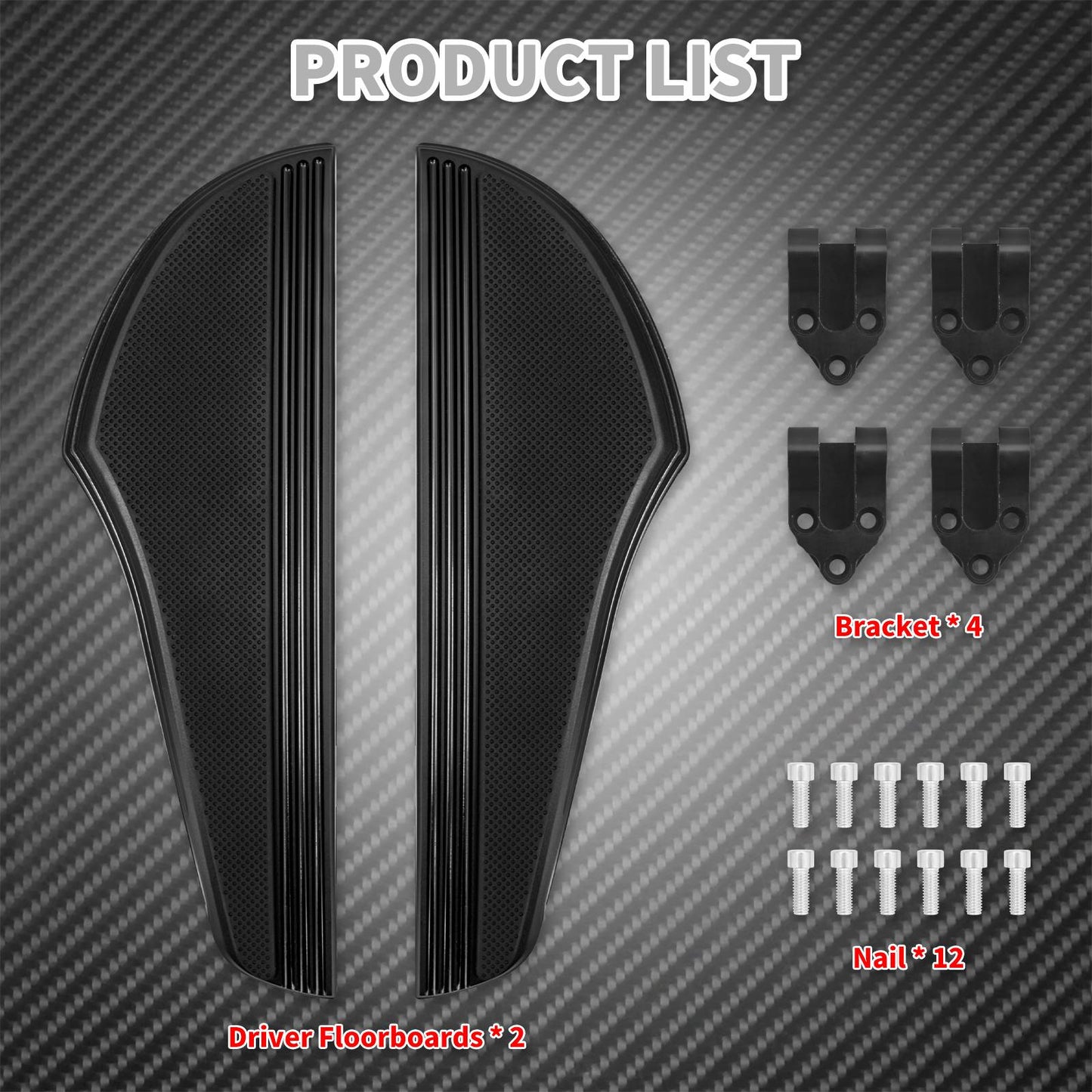 Pedaleiras Antiderrapantes Dianteiras para Motocicleta Harley Softail Fatboy Deluxe Touring Electra Glide FLHR