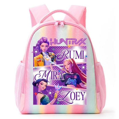Mochila de Caçadores de Demônios KPop Estampa de Desenho Animado Anime Bolsas de Ombro para Estudantes Organizador de Papelaria Grande Capacidade Presentes de Volta às Aulas