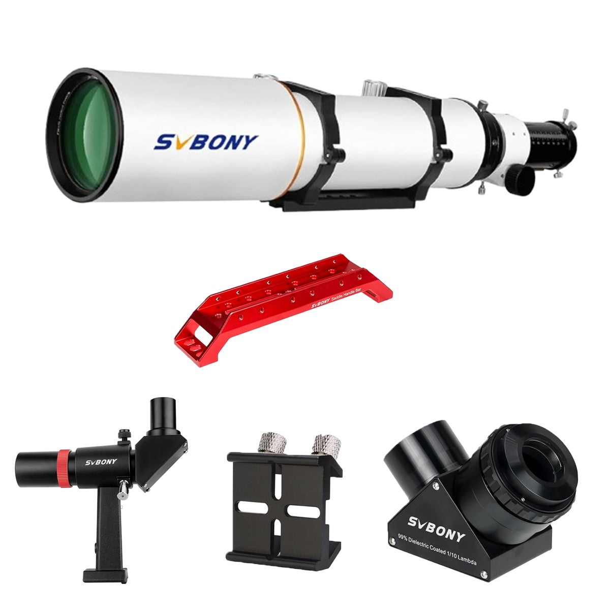 Telescópio Refrator Svbony SV503 102ED OTA com Espelho Diagonal SV223 de 2 polegadas e 90 graus para Astrofotografia de Céu Profundo