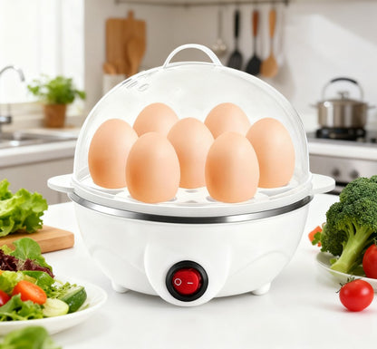 1-Person Mini Egg Cooker Automatic Power off Multi-Functional Steamed Egg Boiled Egg Maker for Breakfast Home Kitchen Appliance