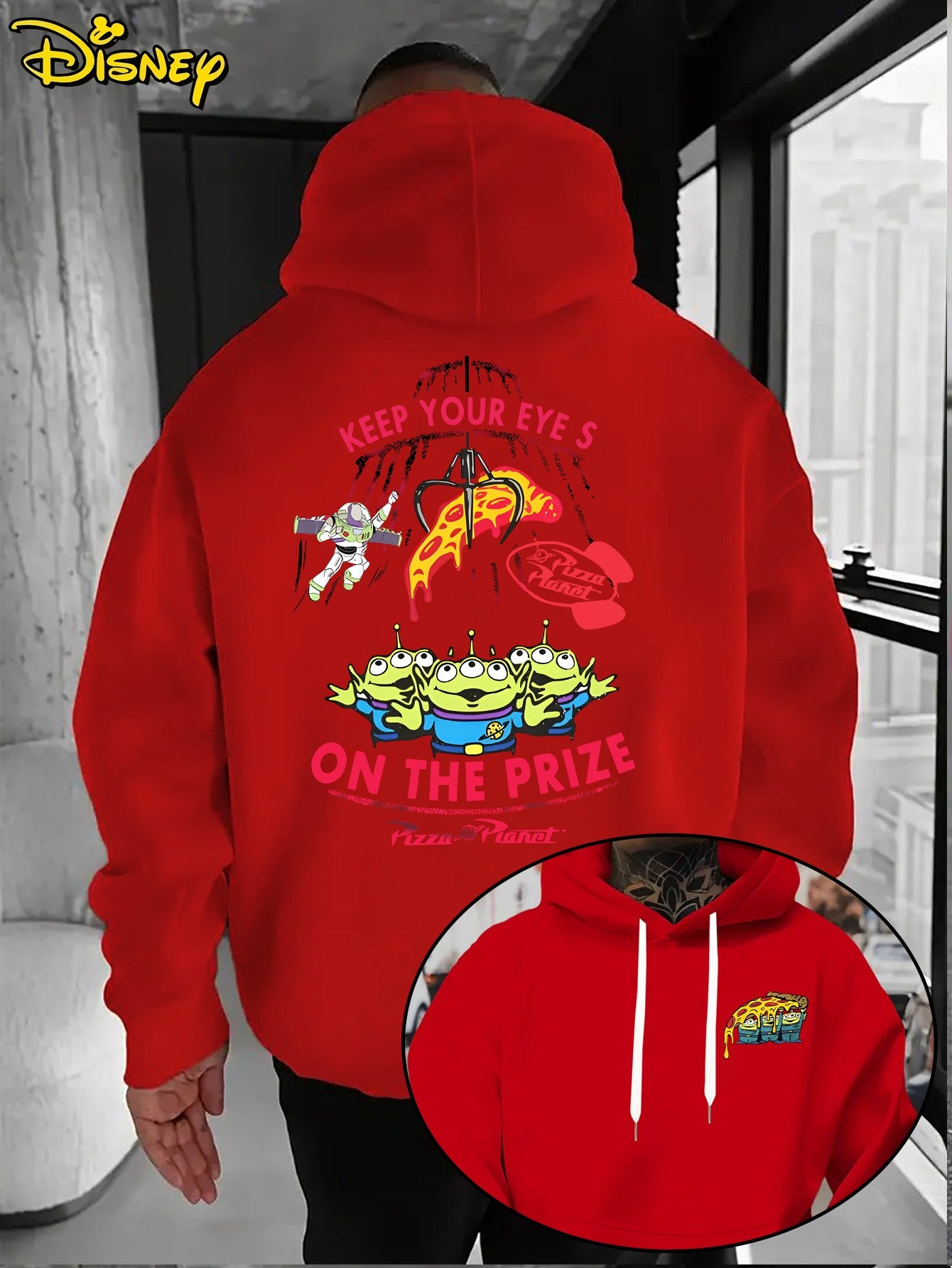 Disney Men's Toy Story Big Eyes Cartoon Hoodie Autumn/Winter New Casual Fashion Men's and Women's Street Wear