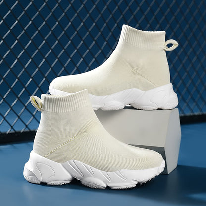 Kid Shoes Sneakers Fashion Knit Luxury Designer High Top Children Shoes Comfortable Casual Running Sports Tennis Shoes Boy Girls