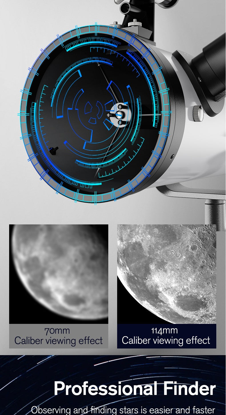Telescópio Profissional Astronômico 875X F70076 Monocular 114MM de Grande Abertura 76700 para Observação de Estrelas, Pássaros, Lua e Filtro Solar