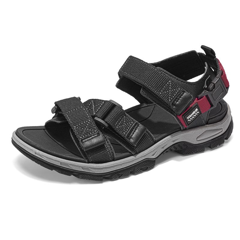 Flat Sandals Summer Mens Breathable Holidays Beach Shoes Open-Toe Outdoor Casual Travel Hiking Sandials