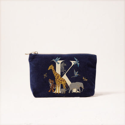 Cute Animal Letter Print Velvet Clutch Makeup Bag - Fashionable And Stylish Cosmetic Pouch for Women