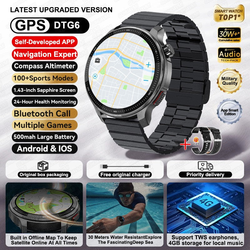2026 Novo Militar T-Rex 3 Ultra Offline Mapa GPS Smart Watch 4GB Memória 10ATM À Prova D'Água Monitor Cardíaco Esportivo Smartwatch Masculino