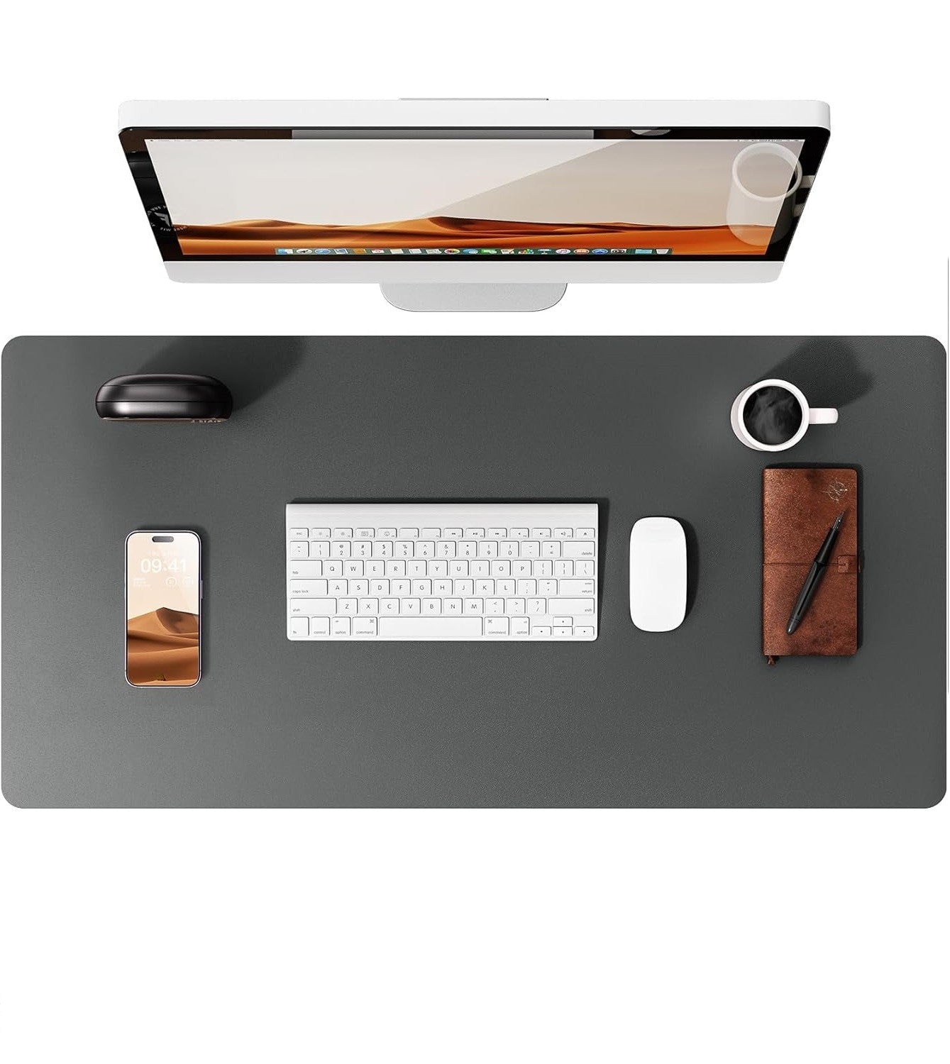 Leather Desk Mat | Computer Mat for Desk| Large Mouse Pad and Keyboard Mat | Desk Protector for Office